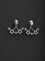 thumb Elegant Micro inlay Zircon Star Pearl 925 silver Stud earrings 0