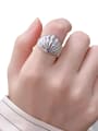 thumb 925 Sterling Silver With Platinum Plated Simplistic  Camber Free Size Rings 2