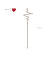 thumb Alloy With Gold Plated Simplistic Heart Threader Earrings 3