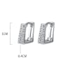 thumb 925 Sterling Silver With Cubic Zirconia  Simplistic Geometric Clip On Earrings 4