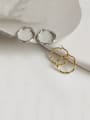thumb 925 Sterling Silver With Gold Plated Simplistic Twist  Round Hoop Earrings 3