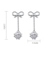 thumb 925 Sterling Silver With  Cubic Zirconia Trendy Bowknot Drop Earrings 3
