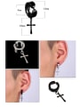 thumb Stainless Steel With Gun Plated Punk Cross animal Clip On Earrings 2