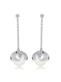 thumb Copper With Imitation Pearl Trendy Leaf Party Chandelier Earrings 0