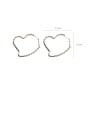 thumb Alloy With Gold Plated Simplistic  Hollow Heart Hoop Earrings 3