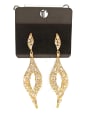 thumb GODKI Luxury Women Wedding Dubai Copper With Gold Plated Trendy Leaf Earrings 0