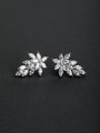 thumb Luxury zircon flower 925 silver Stud earrings 0
