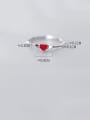 thumb 925 Sterling Silver With Platinum Plated Simplistic Heart Free Size Rings 4