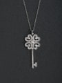 thumb Transshipment four leaf revolving keys 925 silver necklaces 0