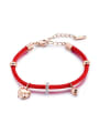 thumb Stainless Steel With Rose Gold Plated Cute Pig Red rope Bracelets 0