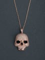 thumb Gorgeous inlaid zircon Skull 925 Silver Necklaces 0