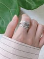 thumb 925 Sterling Silver With Antique Silver Plated Vintage Irregular Stacking  Free Size Rings 1