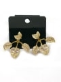 thumb GODKI Luxury Women Wedding Dubai Copper With Gold Plated Simplistic Leaf Earrings 0