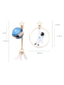 thumb Alloy With Rose Gold Plated Cute Astronaut Asymmetry Planet Moon Drop Earrings 3