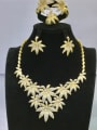 thumb GODKI Luxury Women Wedding Dubai Copper With Gold Plated Trendy Flower 4 Piece Jewelry Set 0