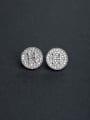 thumb Letter  H  Inlaid   Zircon    small and exquisite   925 Silver  Ear Studs 0