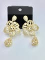 thumb GODKI Luxury Women Wedding Dubai Copper With Gold Plated Trendy Flower Chandelier Earrings 0