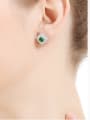 thumb Copper With Platinum Plated Delicate Geometric Stud Earrings 4