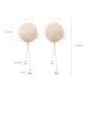 thumb Alloy With Imitation Gold Plated Bohemia Round  Plush Ball Drop Earrings 3
