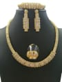 thumb GODKI Luxury Women Wedding Dubai Copper With Gold Plated Classic Geometric 4 Piece Jewelry Set 0