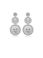 thumb Copper With Platinum Plated Fashion Round Drop Earrings 4