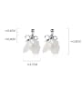 thumb 925 Sterling Silver With Platinum Plated Simplistic Leaf Drop Earrings 3