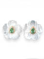 thumb Copper With Shell Fashion Flower Stud Earrings 0