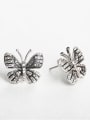 thumb Retro silver oxide butterfly Cluster Earrings 0