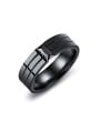 thumb Stainless Steel With Gun Plated Punk Square Men Rings 0