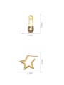 thumb Copper With  Cubic Zirconia Trendy Star /Paper clip Stud Earrings 4