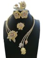 thumb GODKI Luxury Women Wedding Dubai Copper With Gold Plated Fashion Rosary 4 Piece Jewelry Set 0