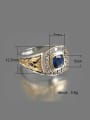 thumb Copper whith Cubic Zirconia   Two-color plating Retro  ring 4