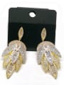 thumb GODKI Luxury Women Wedding Dubai Copper With Mix Plated Fashion Leaf Earrings 0
