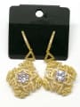 thumb GODKI Luxury Women Wedding Dubai Copper With Gold Plated Luxury Geometric Earrings 0