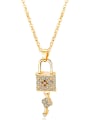 thumb Copper With Gold Plated Fashion lock and key Necklaces 2