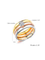 thumb Stainless Steel With Gold Plated Classic Tricolor gold Band Rings 4