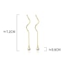 thumb 925 Sterling Silver With Gold Plated Simplistic Fringe Threader Earrings 3