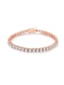 thumb Copper With Four-jaw inlay 4MM Cubic Zirconia tennis Bracelets 2