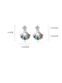 thumb 925 Sterling Silver With Platinum Plated Cute Color Sector Stud Earrings 4