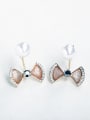thumb Multicolor Bow tie Imitation pearls Stud Earrings 1