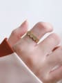 thumb 925 Sterling Silver With Gold Plated Simplistic Round Free Size Rings 2