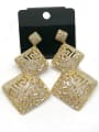 thumb GODKI Luxury Women Wedding Dubai Copper With Gold Plated Trendy Square Drop Earrings 0