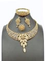 thumb GODKI Luxury Women Wedding Dubai Copper With Gold Plated Fashion Leaf 4 Piece Jewelry Set 0
