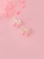 thumb 925 Sterling Silver With Cubic Zirconia Cute Bowknot Stud Earrings 0