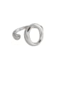 thumb 925 Sterling Silver With Platinum Plated Simplistic Hollow Round Free Size Rings 4