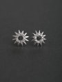 thumb Inlaid Sun flower simple 925 silver Stud earrings 0