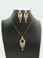 thumb GODKI Luxury Women Wedding Dubai Copper With Gold Plated Fashion Water Drop 2 Piece Jewelry Set 0