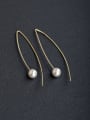 thumb Minimalist lines Imitation pearls 925 silver Threader Earrings 0