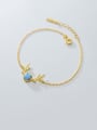 thumb 925 Sterling Silver With Gold Plated Simplistic Antlers Bracelets 2