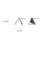 thumb 925 Sterling Silver With Platinum Plated Simplistic  Asymmetry Triangle Stud Earrings 4